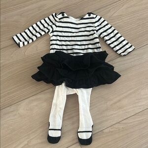 Striped Black and White Baby Gap Outfit-3-6 months-2 pieces